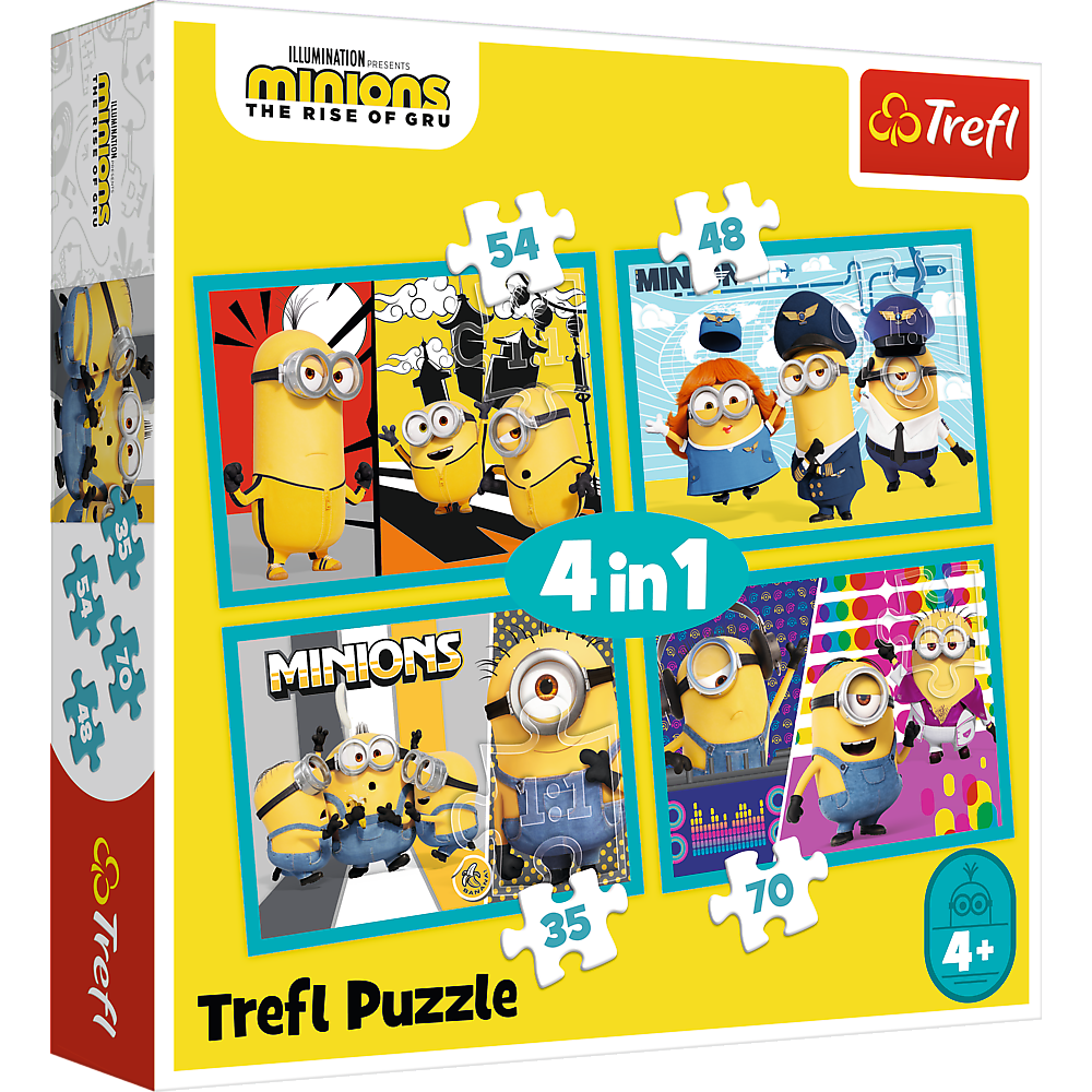Puzzle 4w1 (35,48,54,70) Wesoły świat Minionków 34339