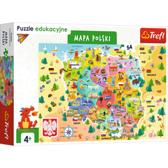 Puzzle 54 Edukacyjne mapa Polski nowa pl 15556