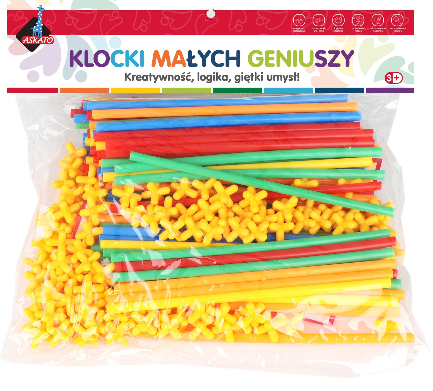 Klocki małych geniuszy słomki 200 elementów 110097