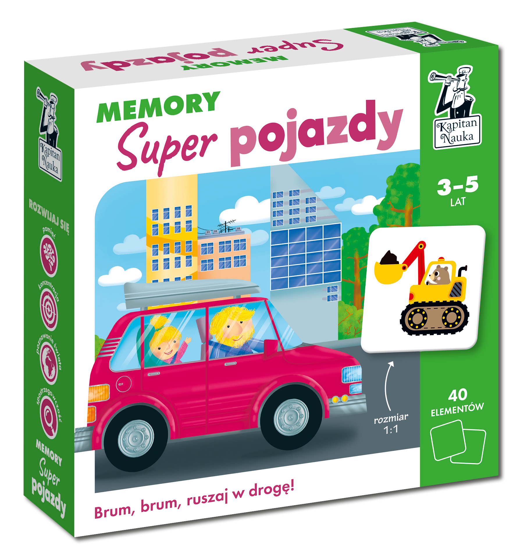 Gra Memory Super pojazdy Kapitan Nauka
