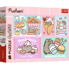 Puzzle 4x250 Poznajcie Pusheena 13371