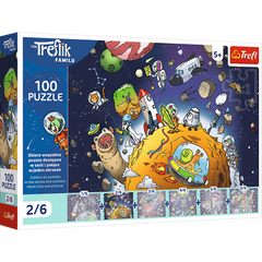 Puzzle 100 Rodzina Treflików Treflik w kosmosie 16542
