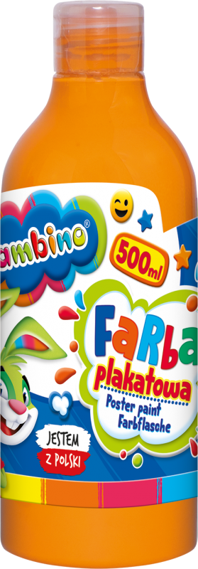 Farba plakatowa 500ml BAMBINO w butelce pomarańczowa