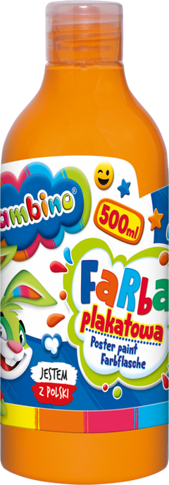 Farba plakatowa 500ml BAMBINO w butelce pomarańczowa