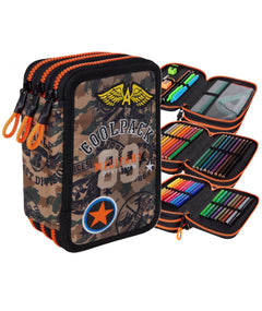 Piórnik 3-komorowy z wyposażeniem Coolpack jumper 3 badges SK