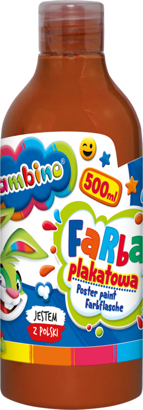 Farba plakatowa 500ml BAMBINO w butelce brązowa