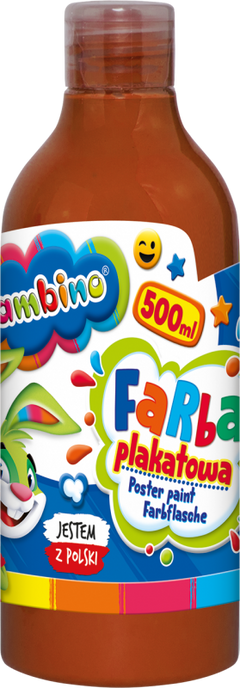 Farba plakatowa 500ml BAMBINO w butelce brązowa