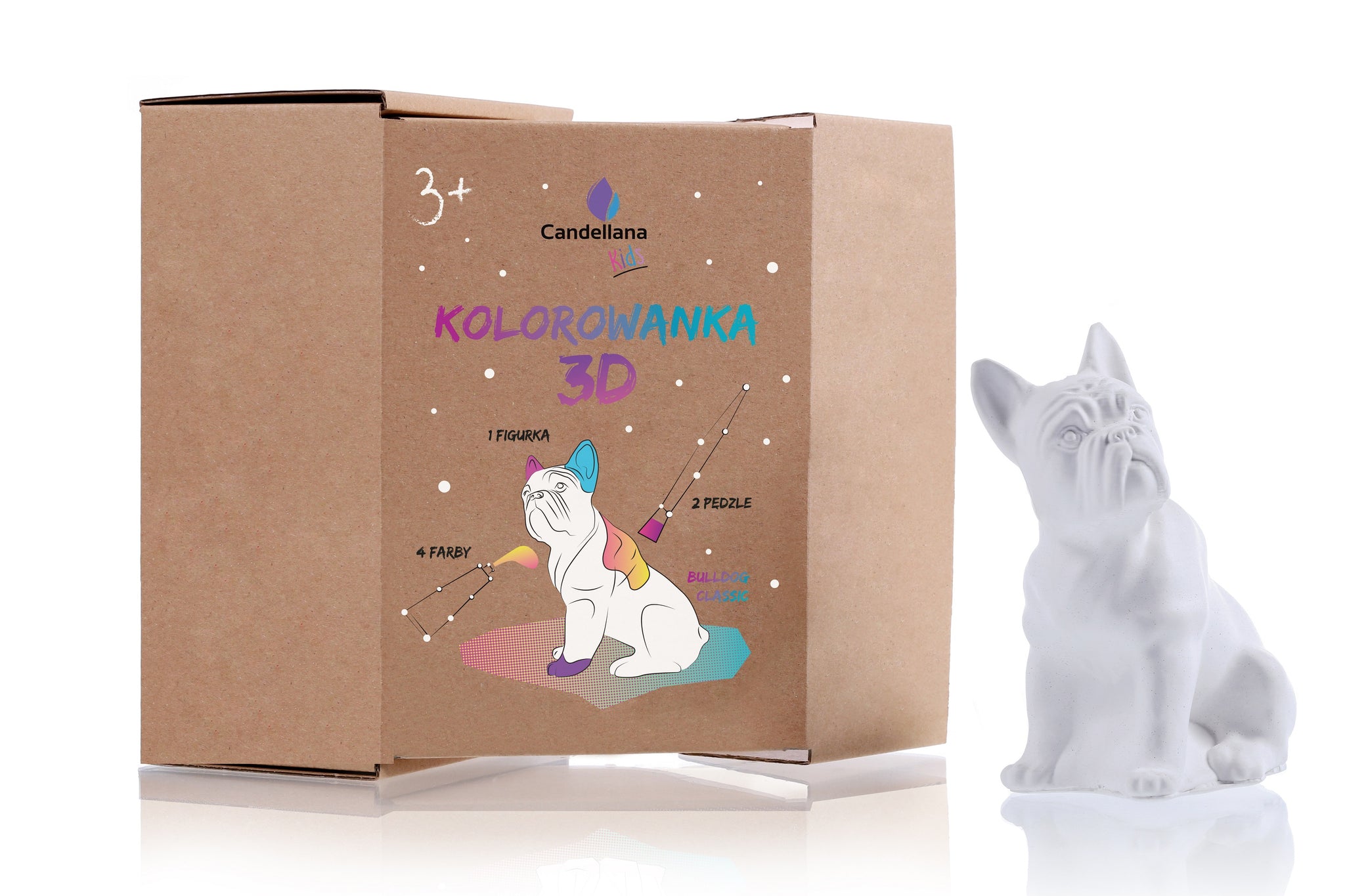 Kolorowanka 3D Buldog Classic