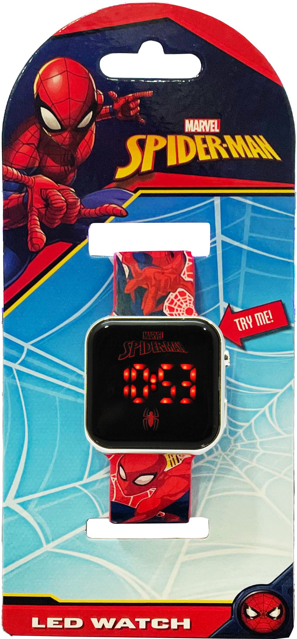 Zegarek LED z kalendarzem Spiderman SPD4800