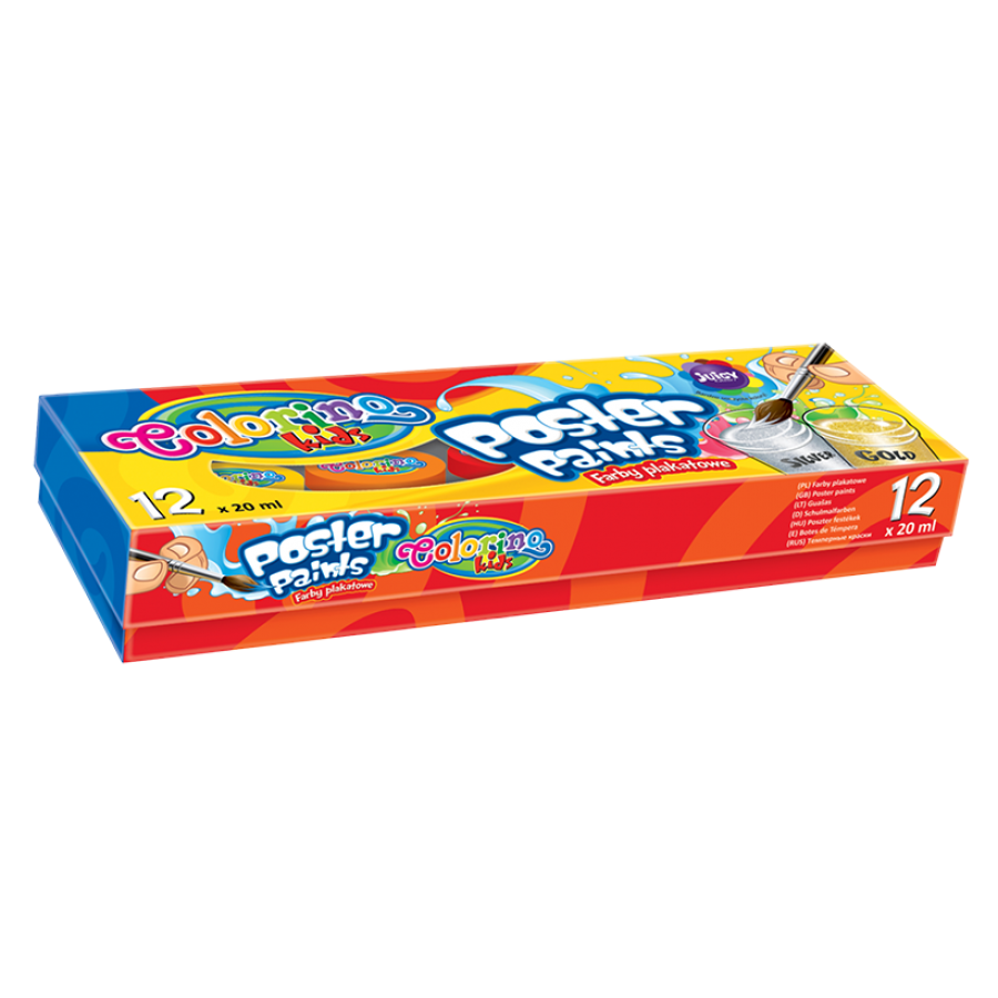 Farby plakatowe Colorino Kids 20 ml 12 kolorów