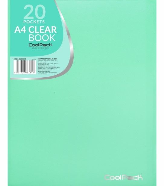 Teczka clear book A4 Coolpack Pastel 20 koszulek mięta