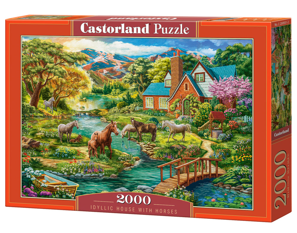 Puzzle 2000 Idyllic House with Horses C-200931-2