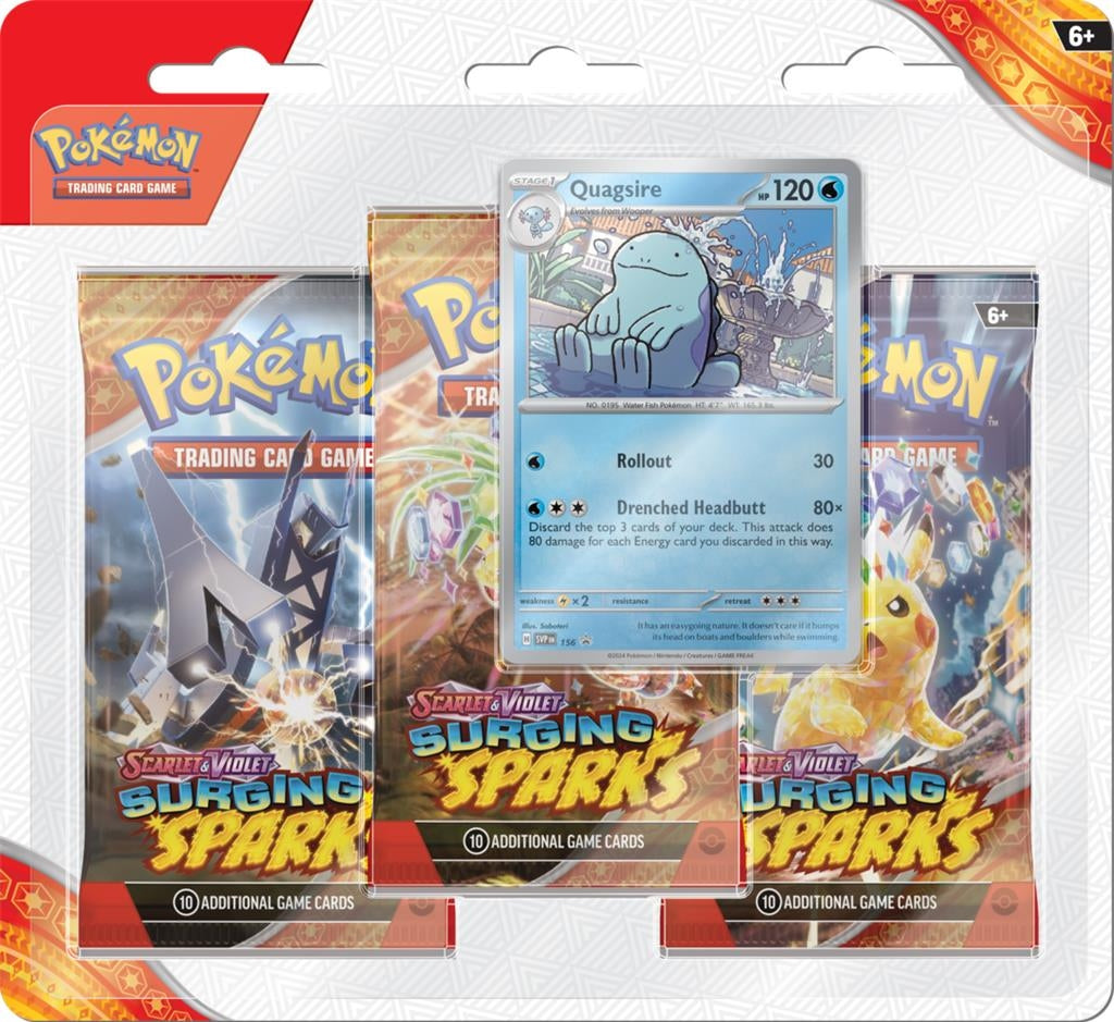 Pokemon TCG Scarlet and Violet Surging Sparks 3 Pack Blister Box