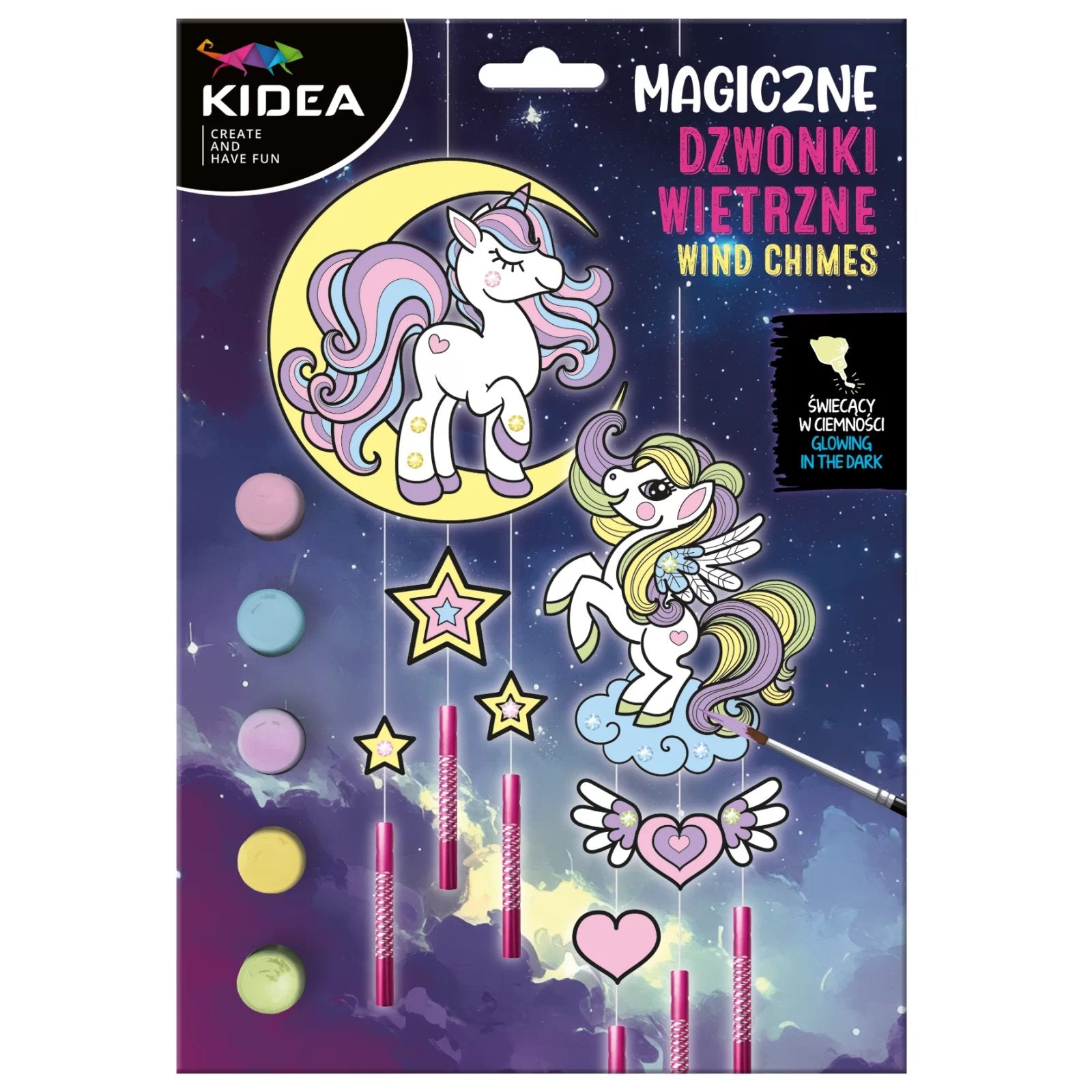 Magiczne dzwonki wietrzne świecące w ciemności Kidea