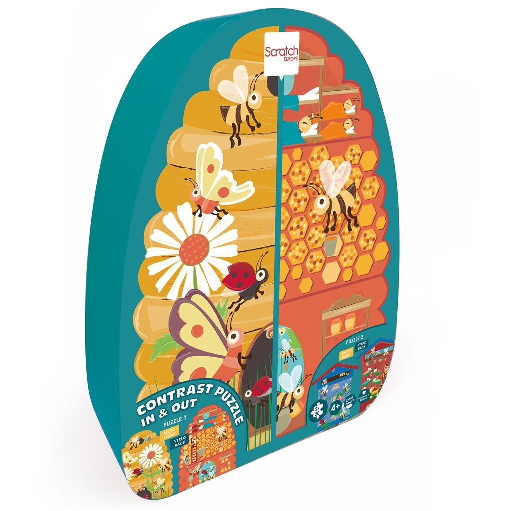 Puzzle Dwustronne XL Pszczoły i Ul 2x20 elementów Scratch