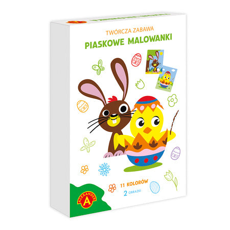 Piaskowe malowanki Wielkanocny Kurczaczek i Zajączek
