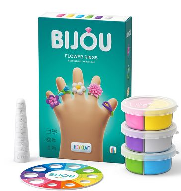 Masa plastyczna Hey Clay Bijou pierścionki kwiaty