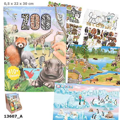Zestaw kreatywny z naklejkami ZOO 13607A