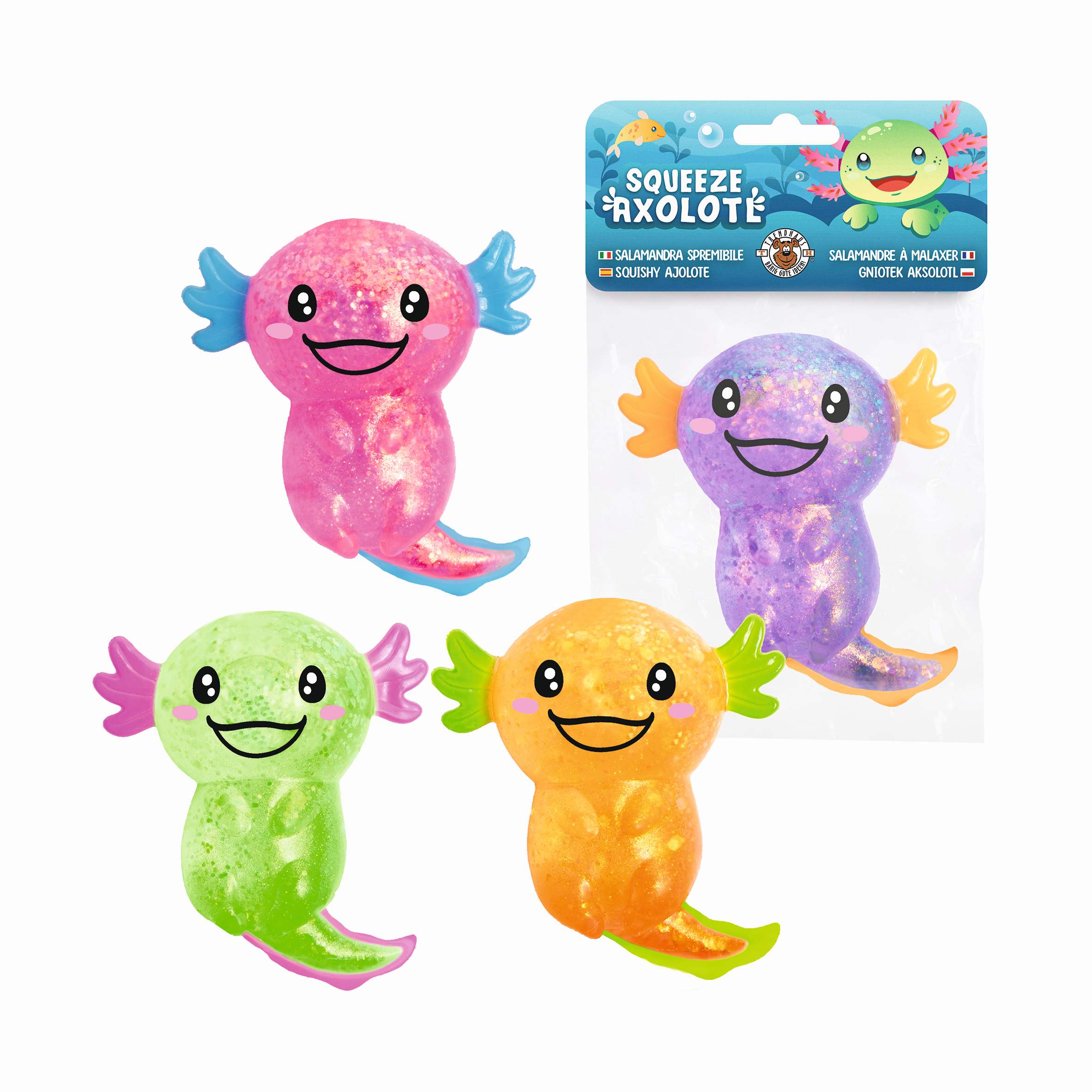 Gniotek brokatowy Aksolotl 1szt.mix