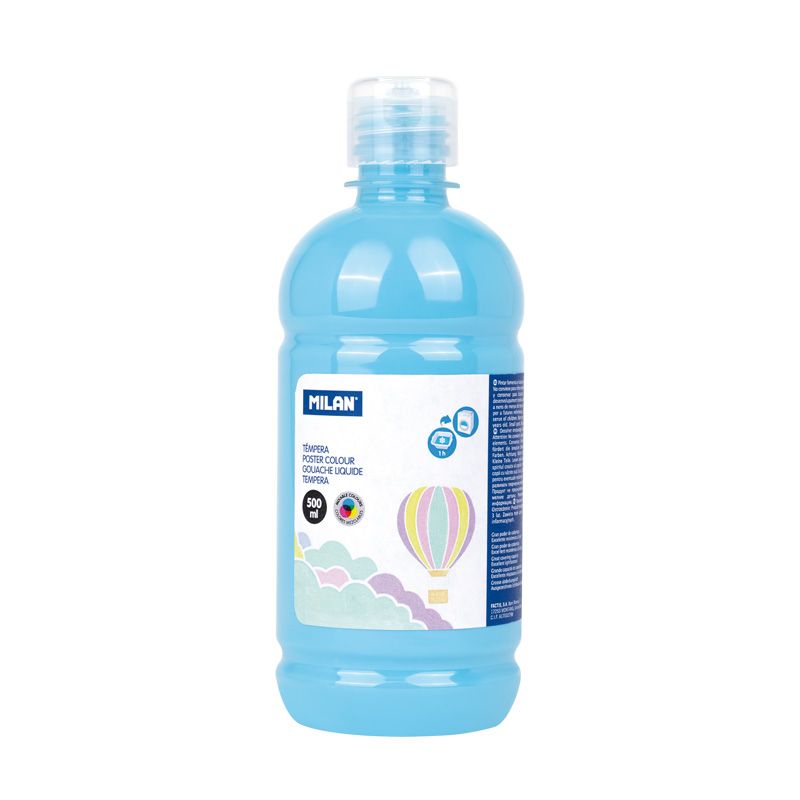 Farba tempera butelka 500 ml pastel jasny niebieski