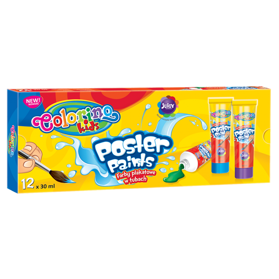 Farby plakatowe w tubach Colorino Kids 30 ml 12 kolorów