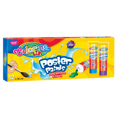 Farby plakatowe w tubach Colorino Kids 30 ml 12 kolorów