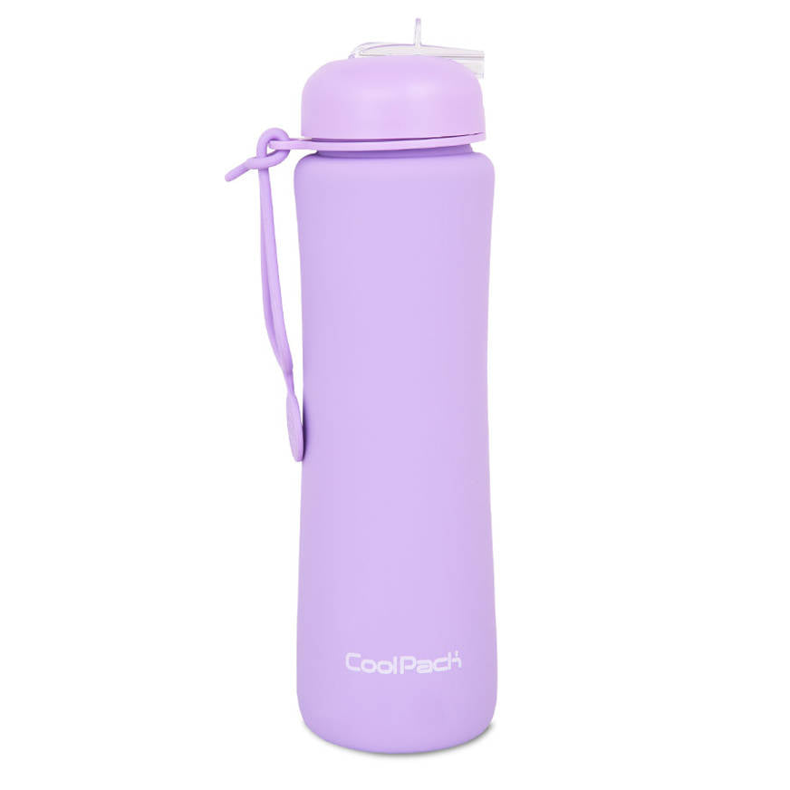 Bidon silikonowy 600ml Collpack Pump pudrowy fioletowy