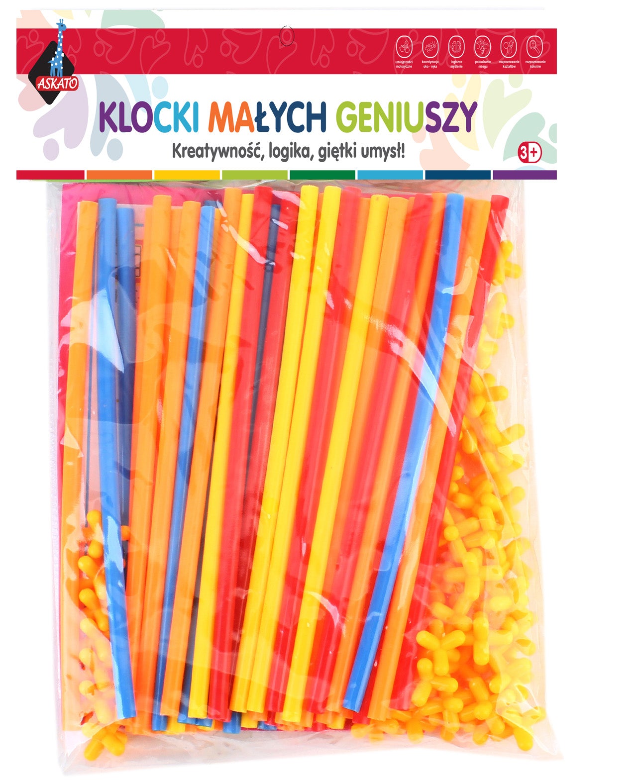 Klocki konstrukcyjne Słomki 110 elementów