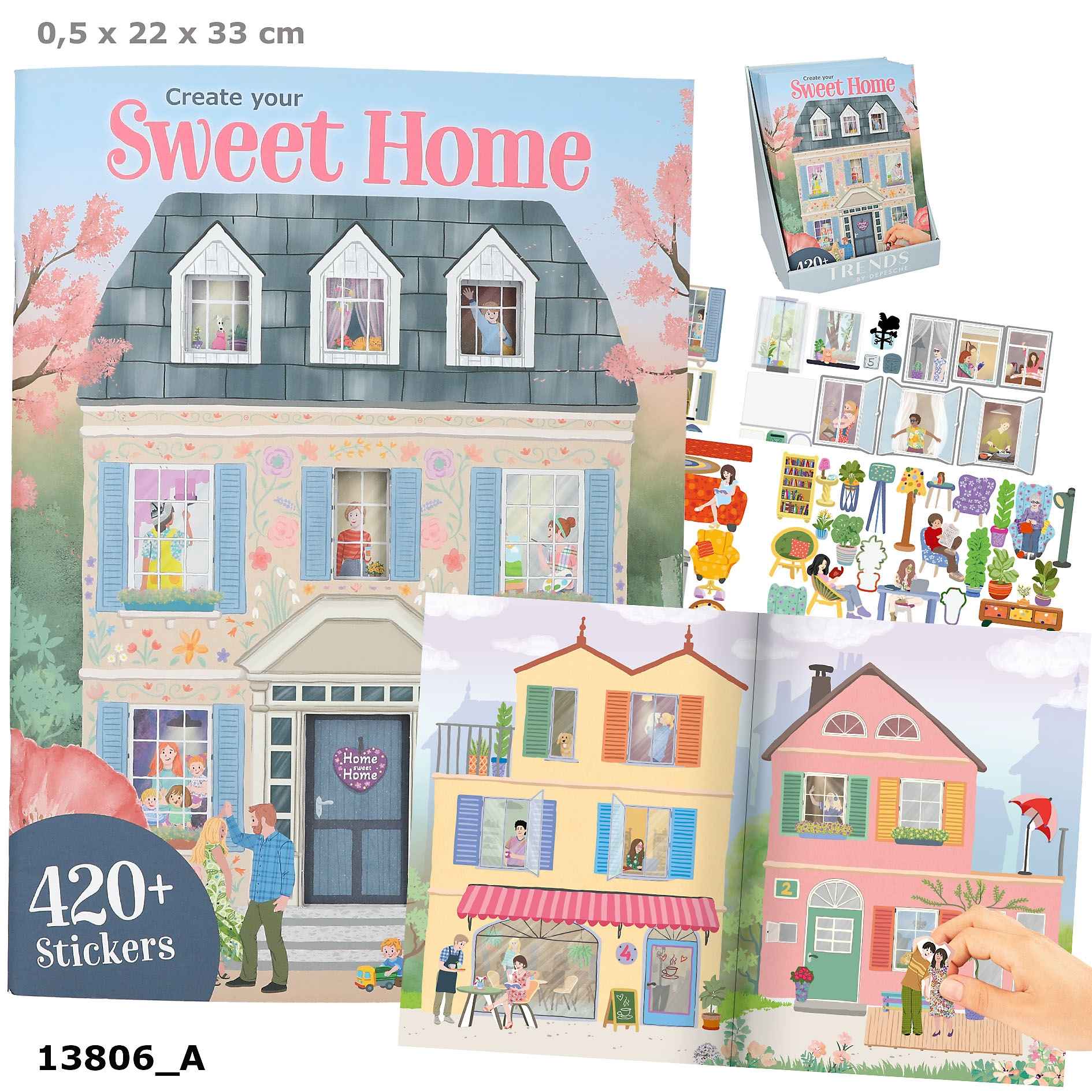 Zestaw kreatywny z naklejkami Sweet Home 13806A