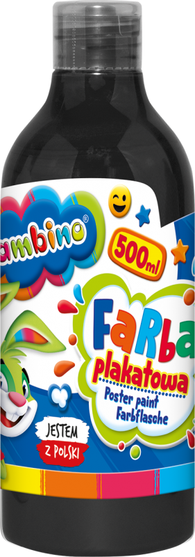 Farba plakatowa 500ml BAMBINO w butelce czarna