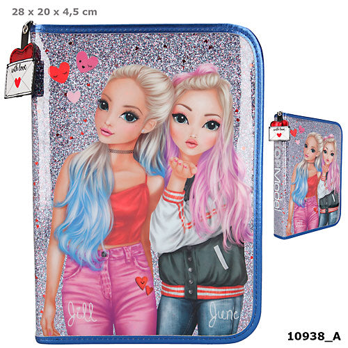 Piórnik 1-komorowy XXL z wyposażeniem Top Model Love Letters 10938A