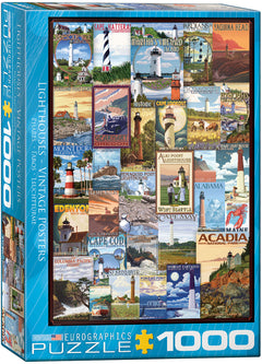 Puzzle 1000 Lighthouses Vintage Posters 6000-0779