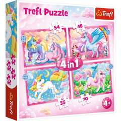 Puzzle 4w1 (12,15,20,24) Jednorożce i magia 34389