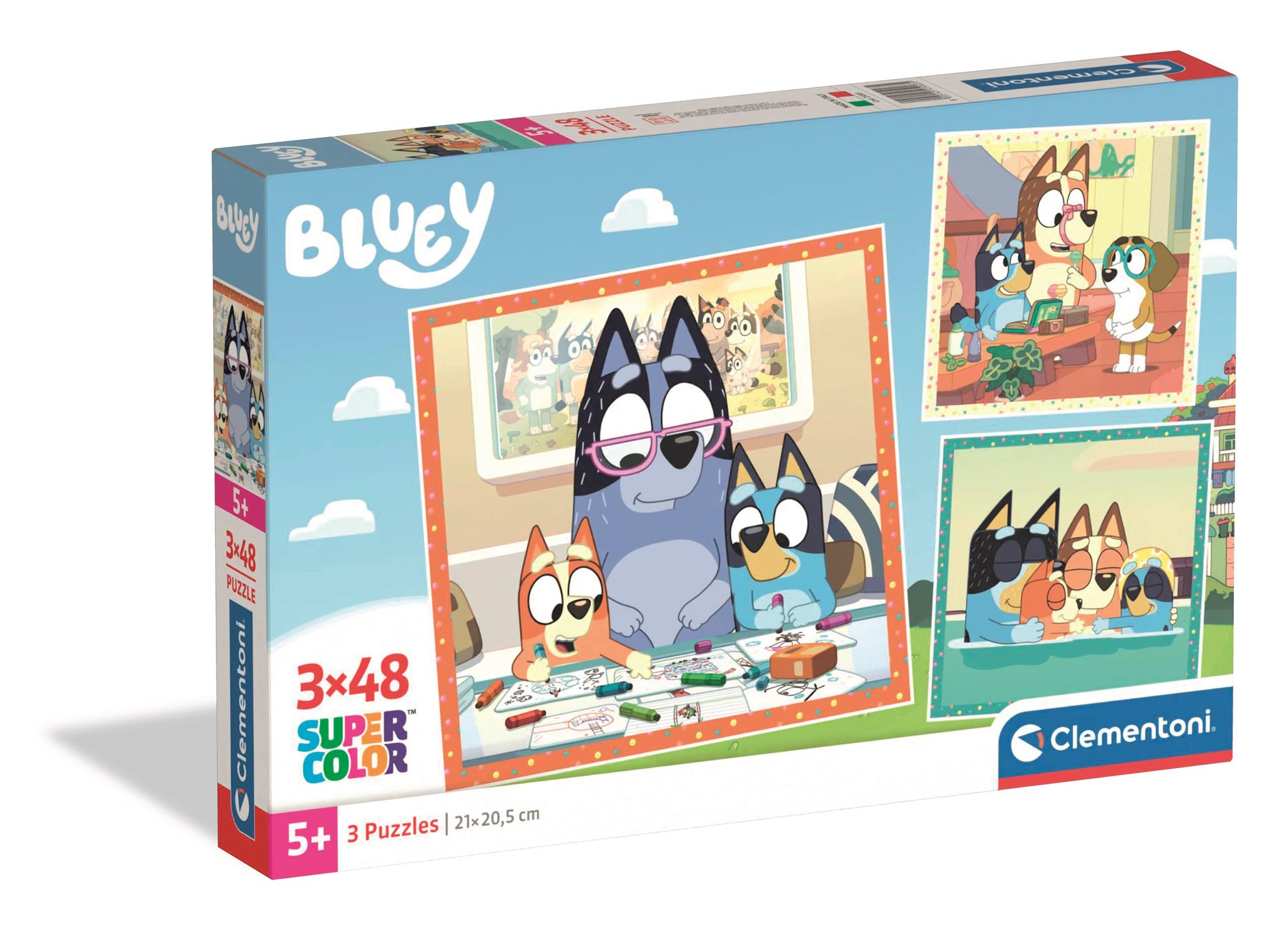 Puzzle 3x48 Super kolor Bluey 25003