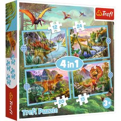 Puzzle 4w1 (12,15,20,24) Wyjątkowe dinozaury 34609