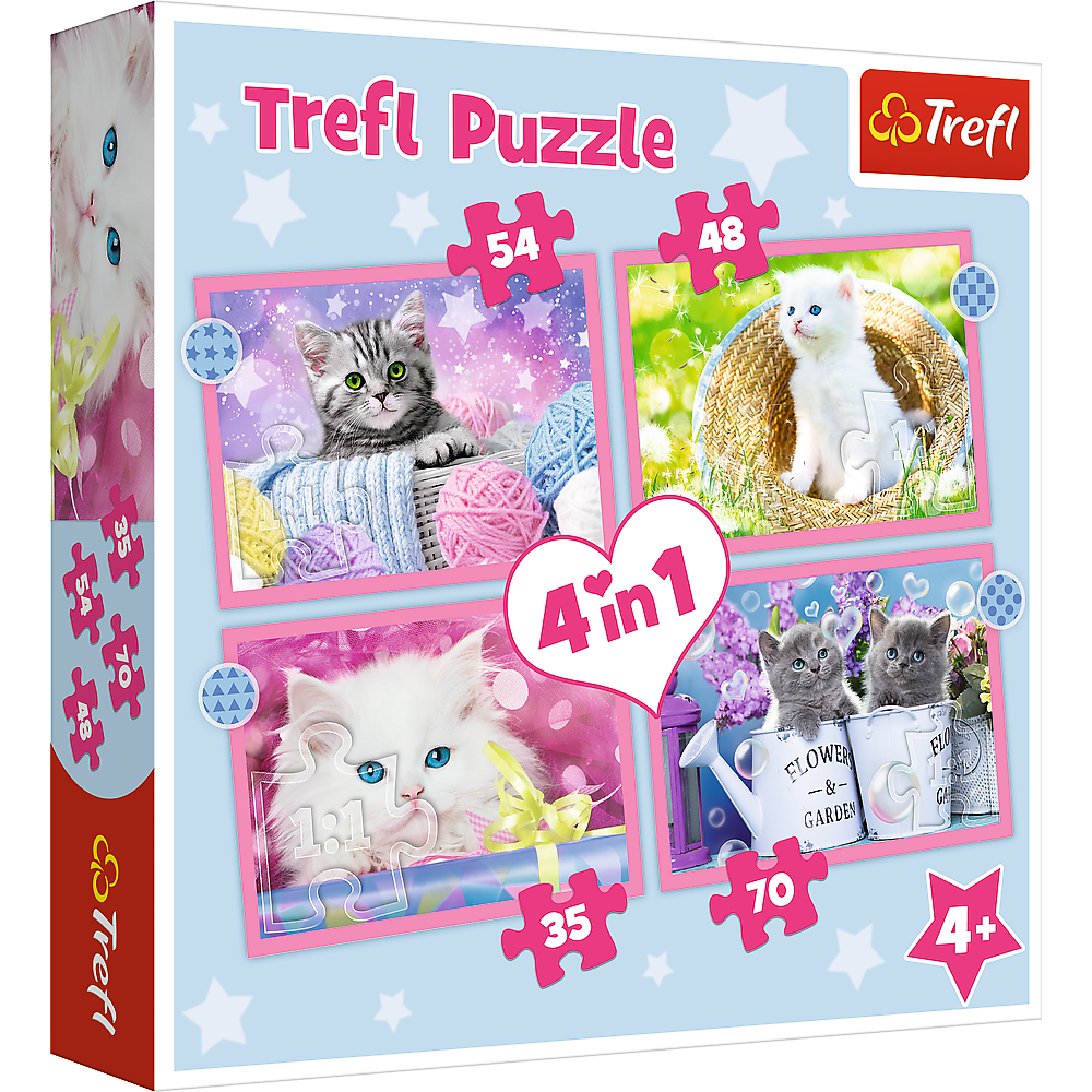 Puzzle 4w1 (35,48,54,70) Zabawne kotki 34396