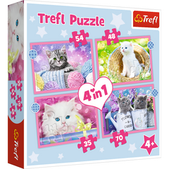 Puzzle 4w1 (35,48,54,70) Zabawne kotki 34396