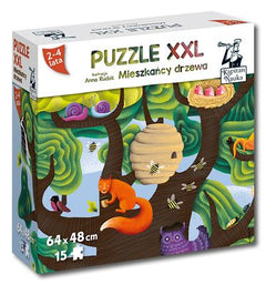 Puzzle 15 mieszkańcy drzewa puzzle XXL Kapitan Nauka