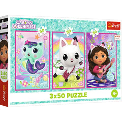 Puzzle 3x50  Poznajcie Gabby i kotki 34876