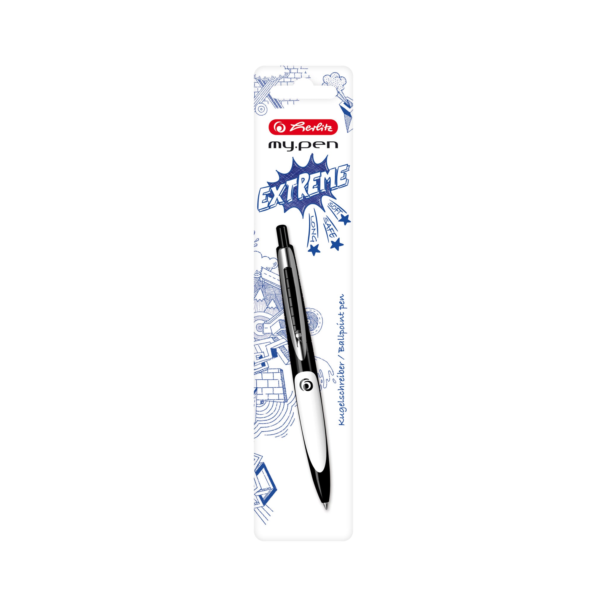 Długopis my.pen Herlitz czarny-biały