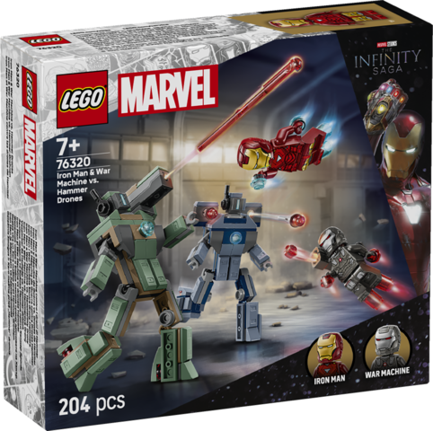 LEGO Super Hroes Iron Man i War Machine kontra drony Hammera 76320