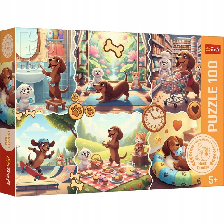 Puzzle 100 Długi dzień jamnika 16567