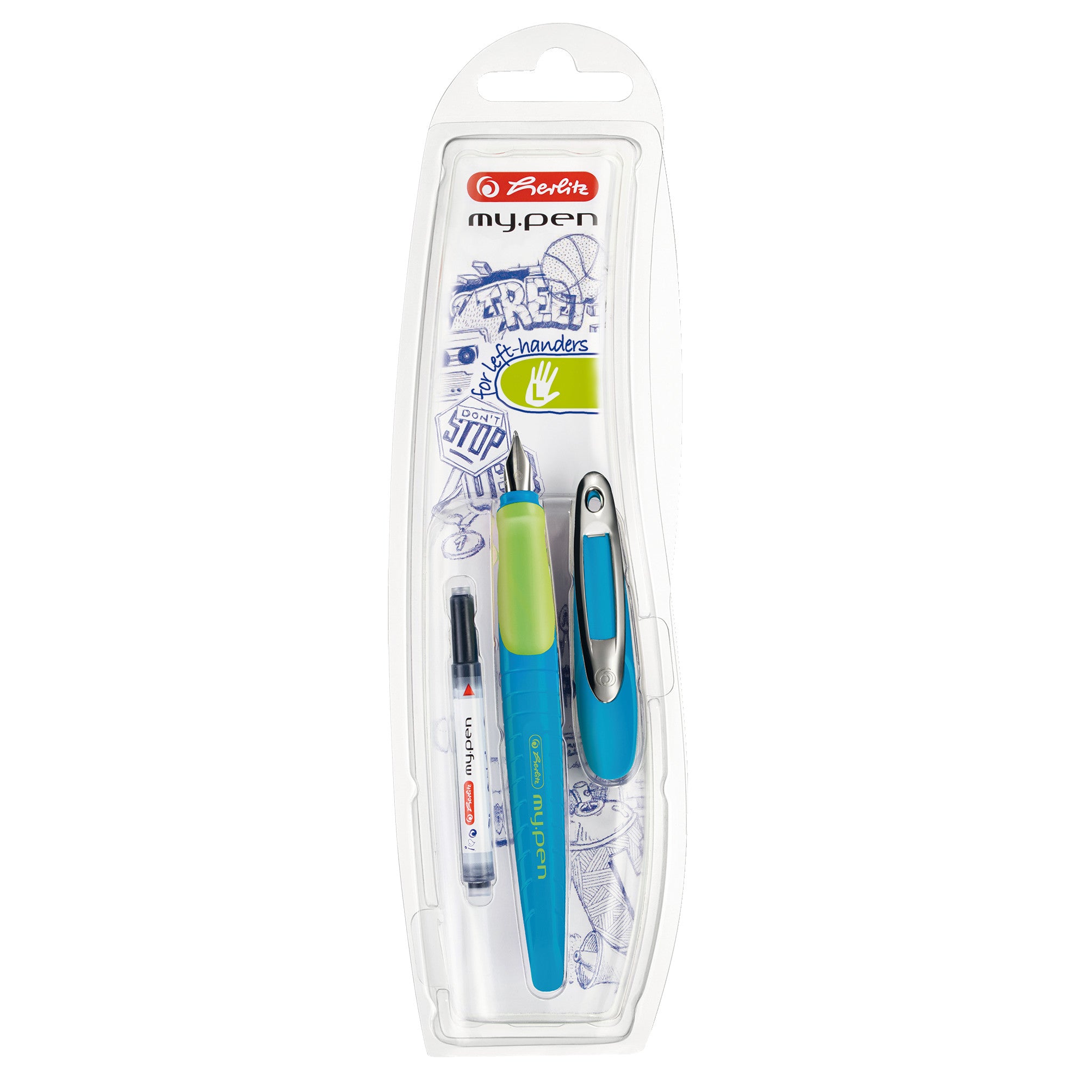 Pióro wieczne Herlitz my.pen niebieski-neon dla leworęcznych