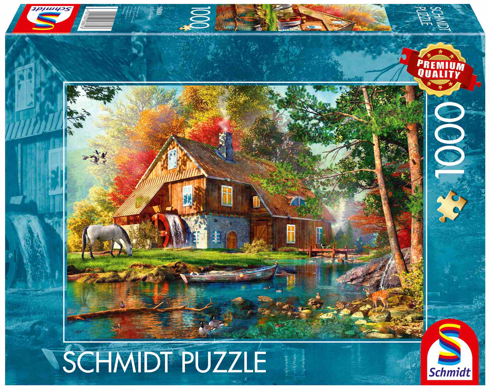 Puzzle 1000 PQ Młyn wodny piękną jesienią 113688