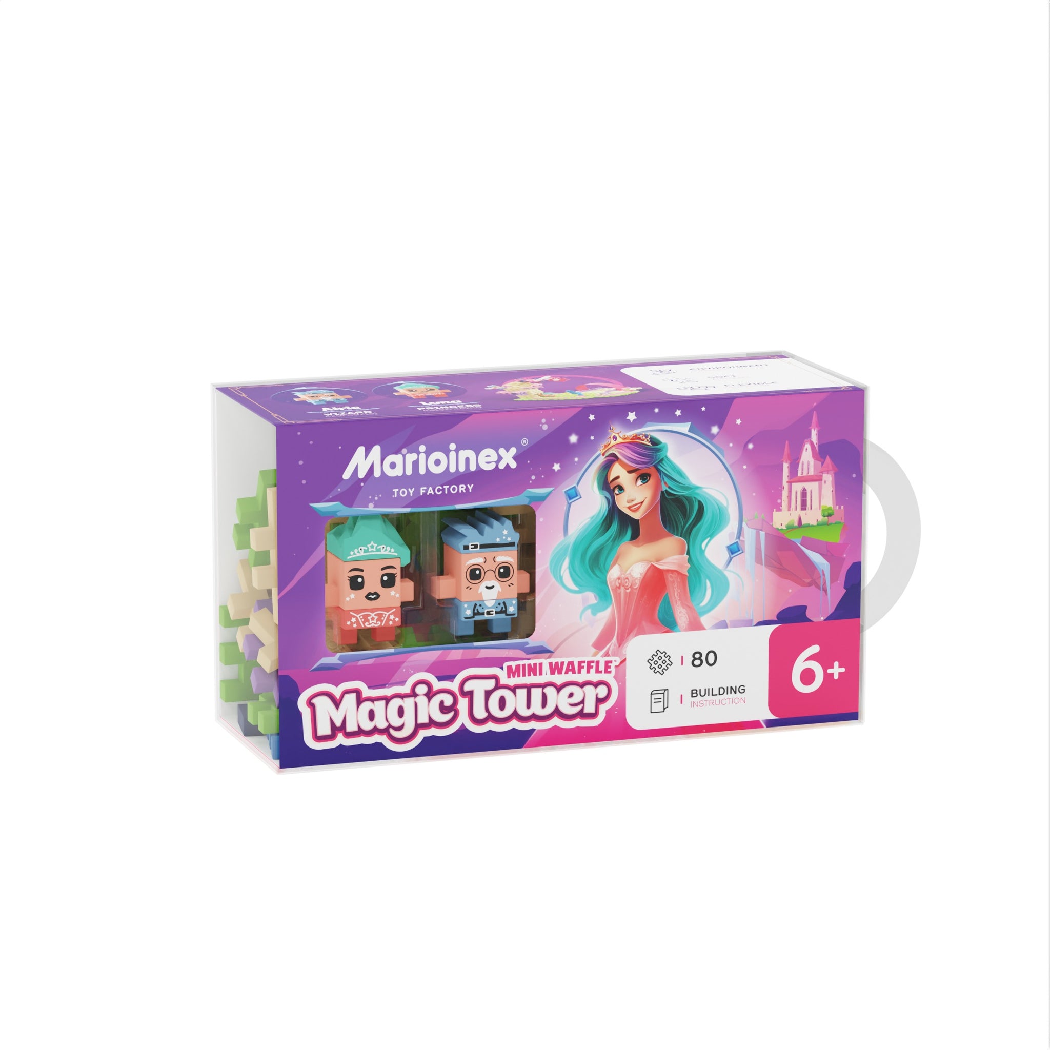 Klocki konstrukcyjne Waffle mini Księżniczka Magiczna Wieża 80 elementów