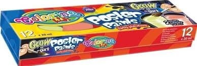 Farby plakatowe Colorino Kids 12 kolorów glow 20 ml