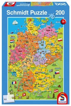 Puzzle 200 Ilustrowana Mapa Niemiec 108353