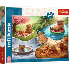 Puzzle 300 Cztery pory roku z kapibarami 23052