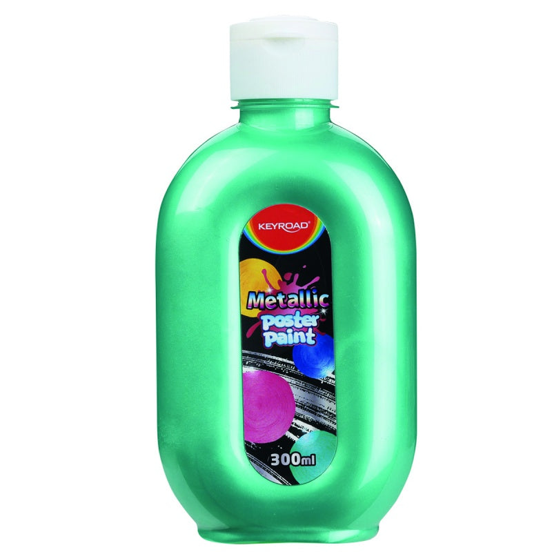 Farba plakatowa 300ml KEYROAD metaliczna zielona