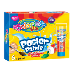 Farby plakatowe  w tubach Colorino Kids 30 ml 6 kolorów